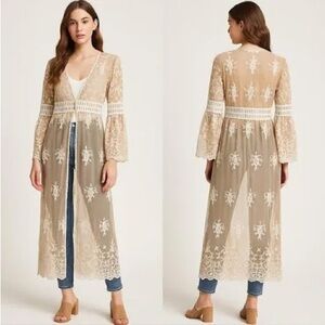 Forever 21 Cream Lace Swim Coverup